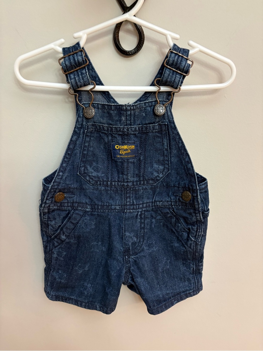 OshKosh B’gosh Turtle Y2K Denim Shortalls 6M EUC